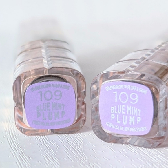 2Pcs L'Oreal Colour Riche Plump & Shine Sheer Lipstick #109 BLUE MINT PLUMP - Picture 4 of 4